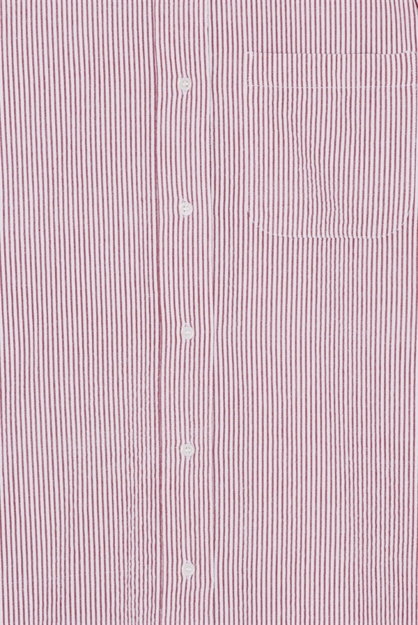 Moshi Moshi Mind Mind Reason Shirtdress Wave Stripe - White/Magenta